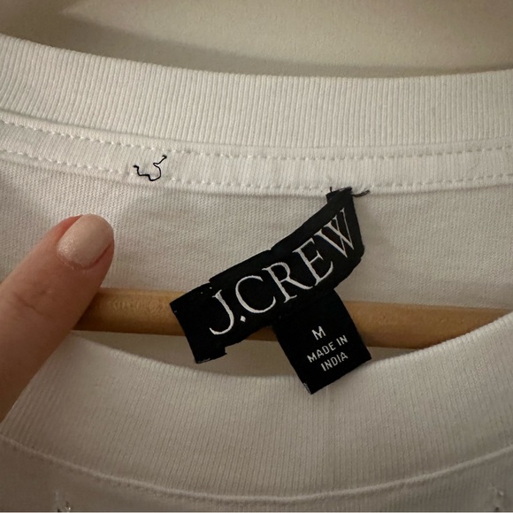 J. Crew • NWT • Relaxed lattice-embellished cropped T-shirt - Picture 5 of 11
